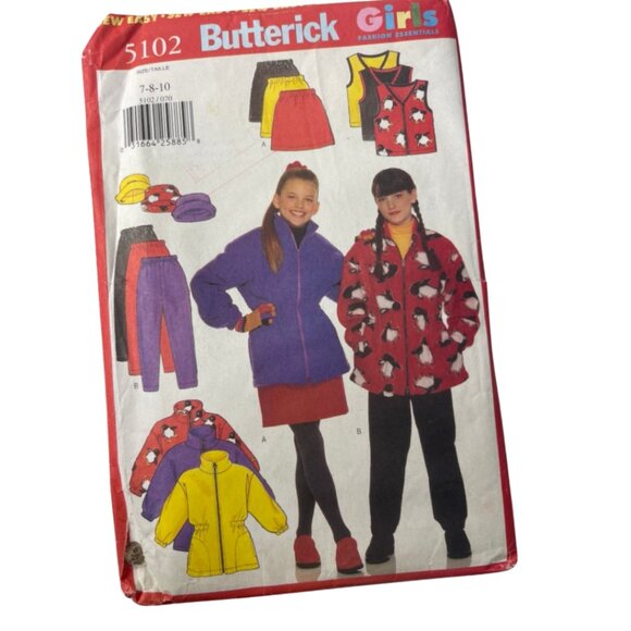 BUTTERICK | Vintage 1997 Kid's Winter Clothing Pattern #5102 | Sizes 7 8 10 - Picture 1 of 6